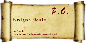 Pavlyak Ozmin névjegykártya